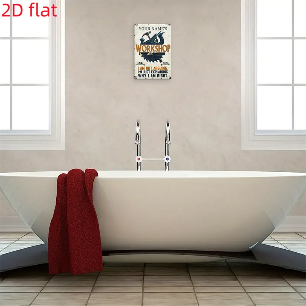 [2D Plat] 1 plaque métallique  - Workshop Tools And Names avis et prix