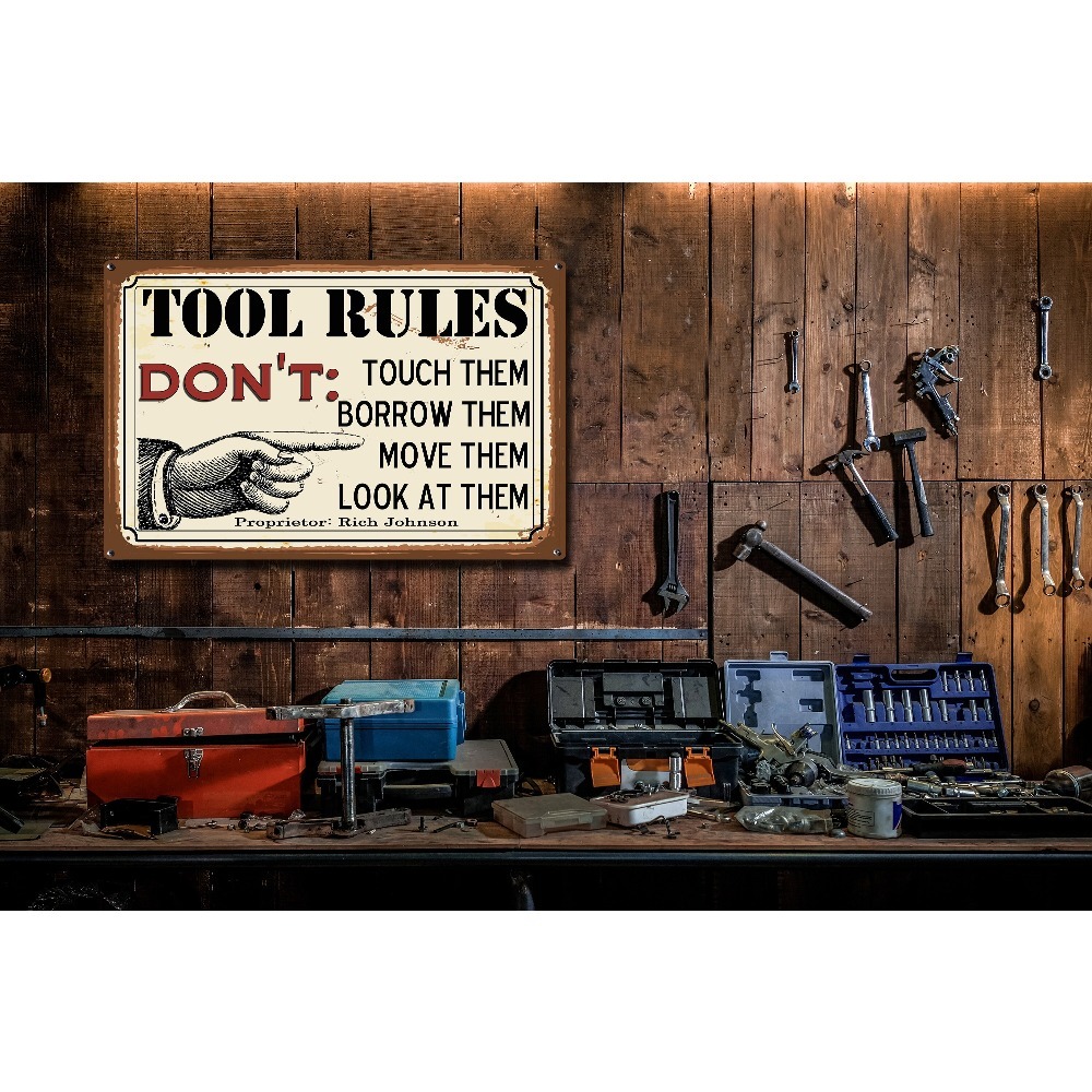 1 plaque métallique personnali - Workshop Tools And Names avis et prix